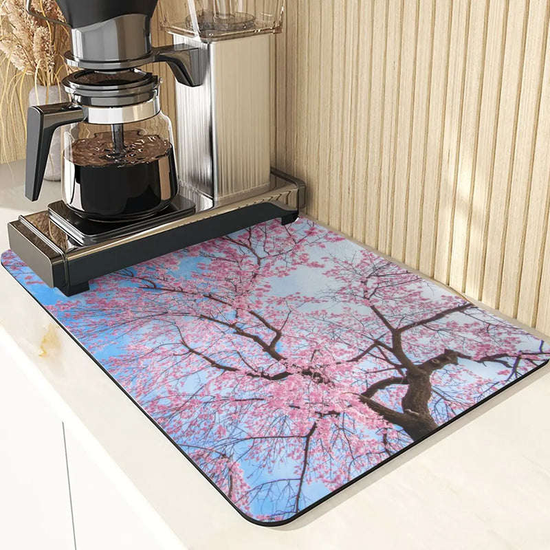 Axyaa Fujiyama Sakura Coasters Mats & Placemats: Plant Style Kitchen Table Mat