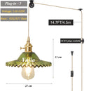 Axyaa Glass Pendant Light E27 Base Adjustable Ceiling Lamp for Living Room