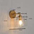 Axyaa Brass Finish Glass Wall Sconce Light with Pull Chain Switch