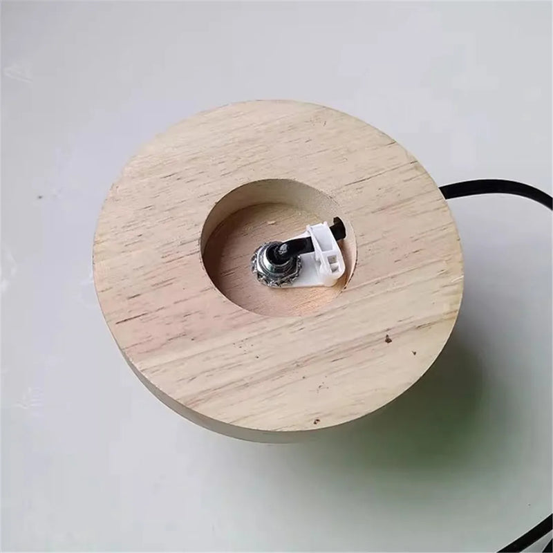 Axyaa Round Solid Wood Lamp Base for DIY Table Lamp
