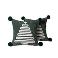Axyaa Christmas Tree Jacquard Embroidery Throw Pillow Cover
