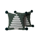 Axyaa Christmas Tree Jacquard Embroidery Throw Pillow Cover