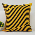 Axyaa Black Yellow Alphabet Letter Cushion Cover - Square Polyester Pillow Case