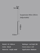 Axyaa LED Pendant Lights: Modern Minimalist Longer Chandeliers for Bedroom, Living Room, Bar
