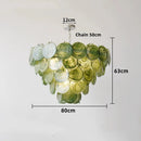 Axyaa Modern Blackish Green Glass Art Chandelier - Colorized Glass Lampshade Kitchen Island Lighting