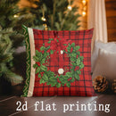Axyaa Christmas Santa & Snowman Pattern Cushion Cover for Sofa, Bedroom, Car