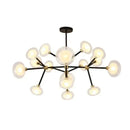 Axyaa Resin Glass LED Chandelier for Modern Living Room Bedroom Decor