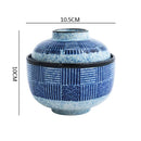 Axyaa Ceramic Soup & Dessert Bowl with Lid - Creative Pattern, Thick & Durable