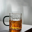 Axyaa Glacial Glass Coffee Cup with Handle - Heat Resistant Transparent Mug