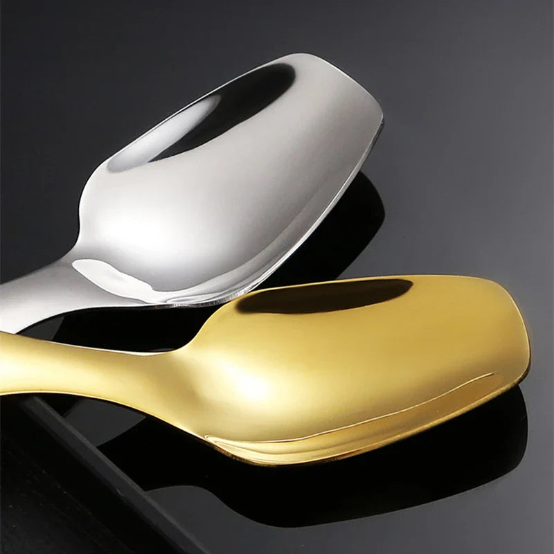 Axyaa Stainless Steel Short Handle Teaspoon Ice Cream Scoop Kitchen Tableware