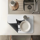 Axyaa Watercolor Black Absorbent Draining Mat - Quick Dry Kitchen & Bathroom Drain Pad