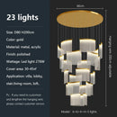 Axyaa Gold Acrylic LED Pendant Chandelier for Modern Luxury Living Room Lighting