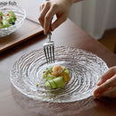 Axya Threaded Glass Dinner Plate for Dining, Desserts, Snacks, and Pasta