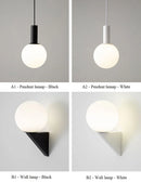Axyaa Nordic Design Black White Pendant Lights - Modern Minimalist Wall Lamp with LED G9 Bulb