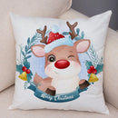 Axyaa Santa Little Penguin Pillowcase 45x45cm Merry Christmas Deer Cushion Cover