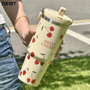 Axyaa 30oz Stainless Steel Insulated Tumbler with Handle and Straw