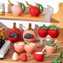 Axyaa Ceramic Strawberry Oil Pot Seasoning Jar Sugar Chili Soy Sauce Bottle