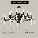 Axyaa Luxury Multi-Head Branch Chandelier Black/Gold LED Art for Home & Restaurant