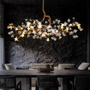 Axyaa Copper LED Chandeliers: Branch Suspension Pendant Lamp for Living Dining Room Decor