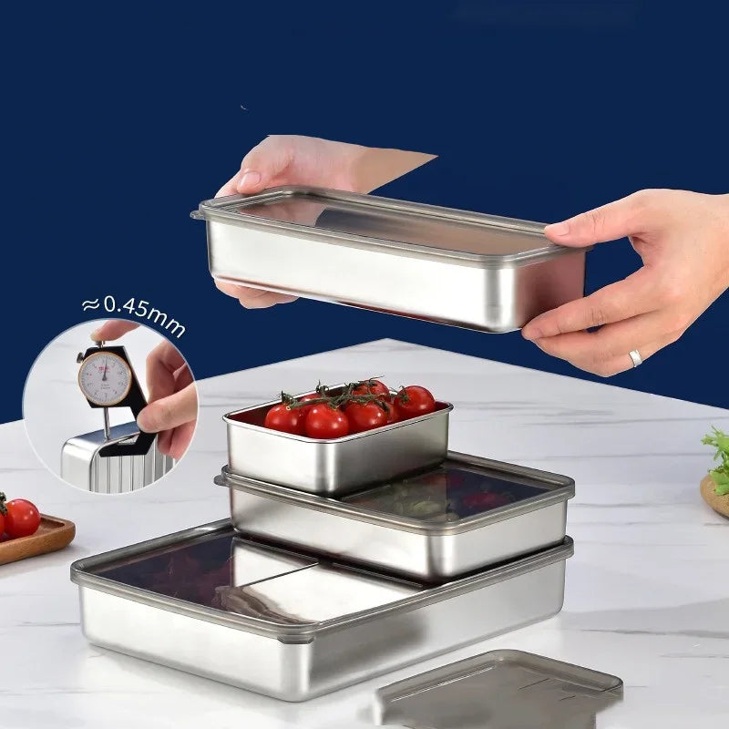 Axyaa Stainless Steel Food Preservation Container for Kitchen Refrigerator Storage
