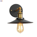 Axyaa Gold Industrial Wall Lamp with Pull Chain Switch and LED Lighting
