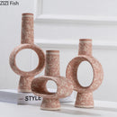 Axyaa Small Mouth Ceramic Vase: Artistic Flower Arrangement Hydroponic Ornament Decorative Flower Vase
