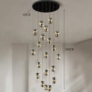 Axyaa Modern Spiral Staircase Pendant Light Crystal Restaurant Creative Minimalist