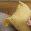 Axyaa Linen Tassel Throw Pillow Covers - Boho Farmhouse Home Decor