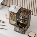 Axyaa Auto Lift Makeup Organizer: Dustproof Cosmetic Storage for Brushes, Lipsticks, Eyeshadow