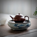 Axyaa Hand-painted Pine Wind Teapot Tray - Ceramic Tea Ceremony Support