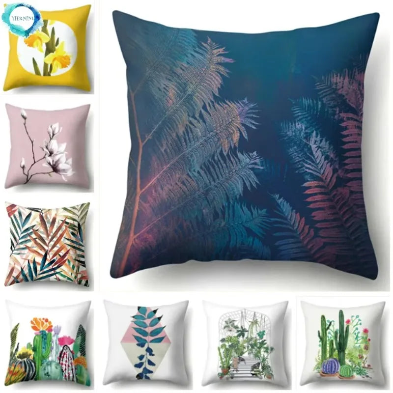 Axyaa Cactus Flower Decorative Cushion Cover 45X45CM Home Sofa Pillowcase