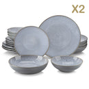 Axyaa Karst Stoneware Tableware Set for 4/8/12 - 16/32/48 Piece Dinnerware Service