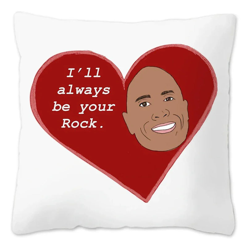 Axyaa Rock Face Cushion Cover: Funny Meme Throw Pillow for Home Decoration