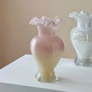 Axyaa Pearl Iridescent Glass Vase, Handmade Luxury Fish Tail Flower Vase
