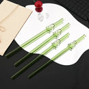 Glass Straw Set for Milk Tea Juice Cocktail, Axyaa Kitchen Bar Accessories