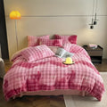 Axyaa Rabbit Plush Four-Piece Sheet Set - Cozy Autumn/Winter Bedding