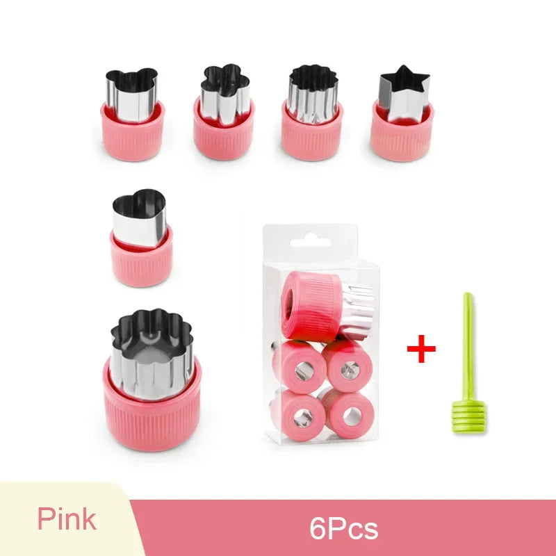 Axyaa Stainless Steel Fruit & Vegetable Cutter Set Heart/Flower Shape Mold