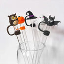 Axyaa Halloween Silicone Straw Toppers 5PCS Set for 10mm Straws