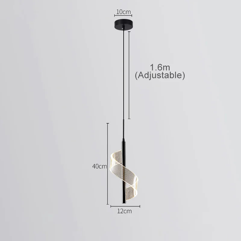 Axyaa Nordic Spiral LED Pendant Lights Modern Acrylic Home Decoration