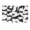 Axyaa Plush Black White Lines Carpet: Modern Luxury Room Decor Rug