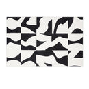 Axyaa Plush Black White Lines Carpet: Modern Luxury Room Decor Rug