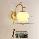 Axyaa Modern Iron LED Wall Sconce Pull Chain Switch Stair Light PVC Bedside Lamp