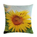 Axyaa Sunflower Pattern Linen Throw Pillow - 45*45cm