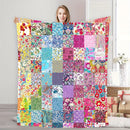 Axyaa Plaid Floral Flannel Blanket: Cozy Bedding for All Seasons