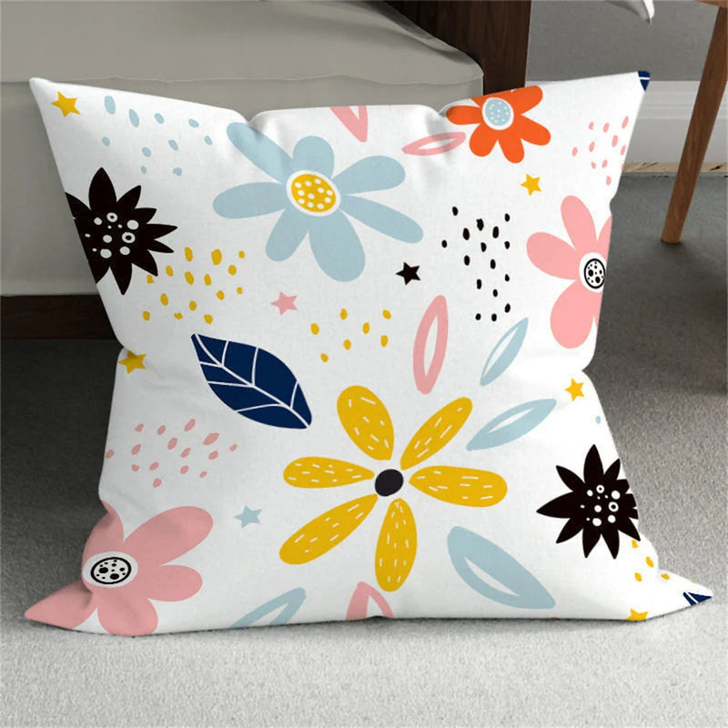 Axyaa Small Daisy Leaves Cushion Cover - Home Decor Pillowcases