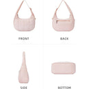 Axyaa Crescent Quilted Nylon Shoulder Bag with Fluffy Underarm & Adjustable Strap
