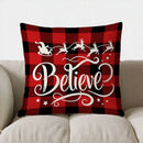 Axyaa Merry Christmas Plaid Trees Pillow Cover for Sofa, Bedroom, Car