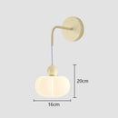 Axyaa Cream Style Bedside Pumpkin Wall Lamp | Modern Minimalist LED Lighting