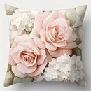 Axyaa Floral Roses & Hydrangeas Pillow Covers - Sofa Bedroom Car Cushion Cover