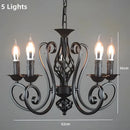 Axyaa Farmhouse Chandelier: Metal Industrial Pendant Lighting, Traditional Black Ceiling Fixture